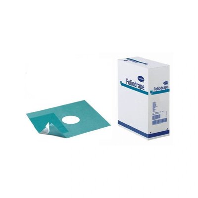 Samolepící operační rouška Foliodrape Protect s otvorem 10 cm, 2-vrstvá, sterilní, 75 x 90 cm, 35 ks