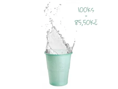 TOP CUPS výplachové kelímky, 180ml, 1500 ks, mátově zelená