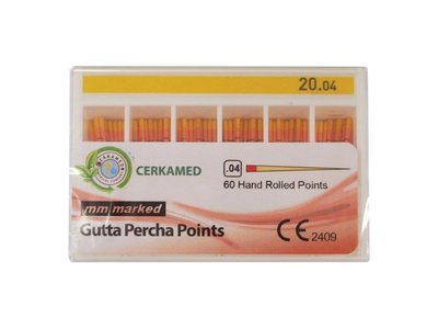 Gutta-percha 04 20 (z podziałką) 60szt/op Cerkamed