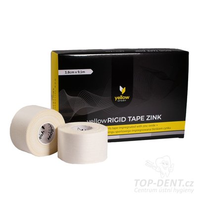 yellow RIGID TAPE Pevný sportovní bílý tejp, 3,8cm x 9,1m (6 ks)