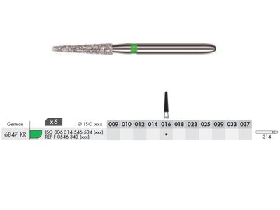 Diamant - dlouhý kónus FG C 016 (6ks)