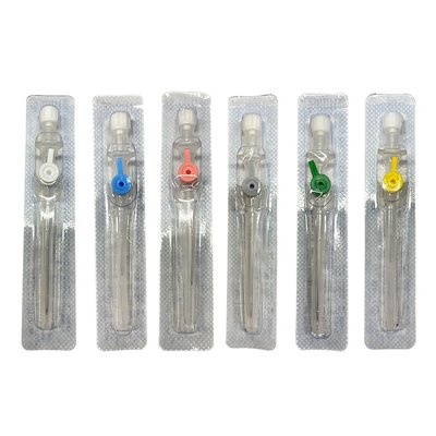 Intravenózní kanyla KDM s křidélky, s portem, 50 ks v balení - 24G 0,7 x 19 mm, žlutá