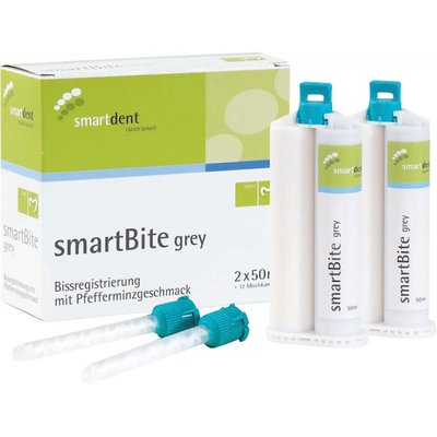 smartdent SmartBite grey Registrát Skusu Máta Dvojitá Kartuše 50ml 2ks