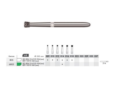 Diamant - malý krátký válec FG (6ks) - Velikost: F001034201200