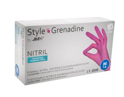 Ampri nitrilové rukavice bez púdru veľ. M - RUŽOVÉ 100 ks
