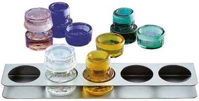 Nerezový stojan na 5 lahviček na léky