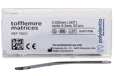 Matrice Tofflemire 6,3mm/0,025mm, 50ks