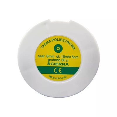 Taśma poliestrowa ścierna szerokość 8mm krążek 15mb