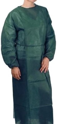 Plášť návštěvnický s gumičkou na rukávech L/XL, zelený, tenčí, 10 ks