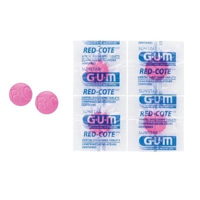 GUM Red Cote tabletki do wybarwiania płytki nazębnej 4 szt/listek
