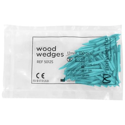 POLYDENTIA Wood Wedges (Klínky) Modrá 12mm 100ks