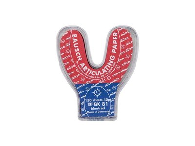 Artikulační papír Bausch BK81 modročervený 40µ 150ks