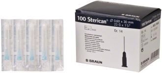 Braun Sterican - jehly 0,6x30mm modré, 100ks