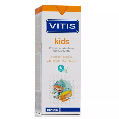 VITIS KIDS pasta do zębów dla dzieci w żelu przeciw próchnicy wiśniowa 50ml