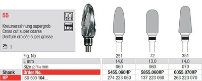 Edenta Lab 55 - TC nástroje, Cross cut super coarse - 1 ks
