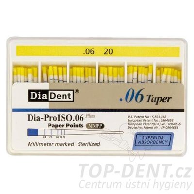 DiaDent papírové čepy ProISO Plus.06 / 28mm (ISO 20), 100ks