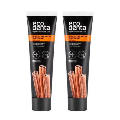 Ecodenta Black Cinnamon Whitening zubní pasta 2×100 ml