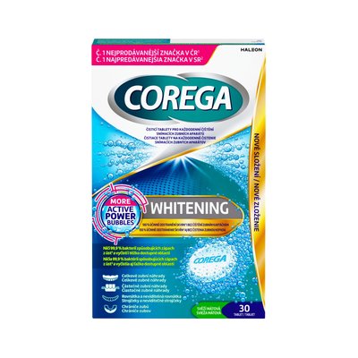 Corega Tabs Whitening čisticí tablety 30 ks