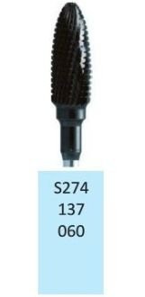 HORICO tvrdokovová fréza čierna - vajíčko 6,0 mm