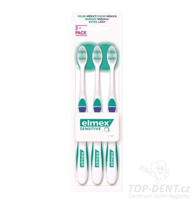 Elmex sensitive zubní kartáček X-soft 3v1 (blistr), 3ks