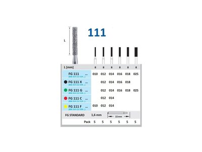 HORICO brousek diamantovaný - cylindr, FG111 - Parameter_0: G - hrubá, Parameter_1: Průměr 1,2mm (012)
