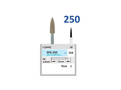 Sintrovaný diamant - plamínek, SFG250, průměr 1,8mm, zrnitost normal