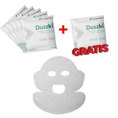 Maska ochronna na twarz pacjenta DUSZKI 5 + 1 GRATIS - Białe