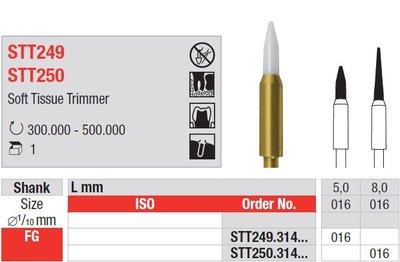 Edenta STT249 a STT250 - chirurgické nástroje, na mäkké tkanivá - 1 ks