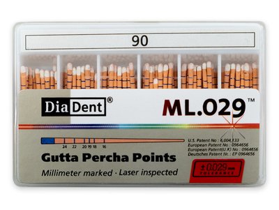 Diadent .02 - Gutaperčové čepy, vel. 090 - ukončená výroba