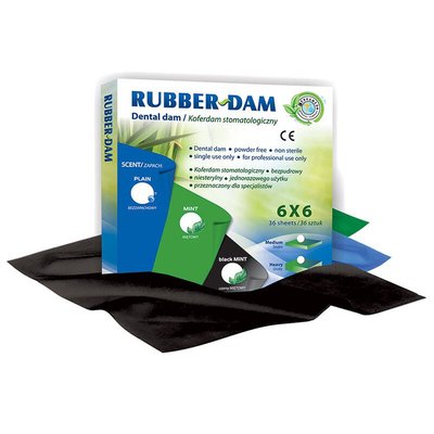 Rubber-Dam Medium Mint - černý, 36ks