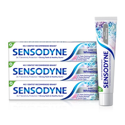 Sensodyne Extra Whitening zubní pasta 3×75 ml
