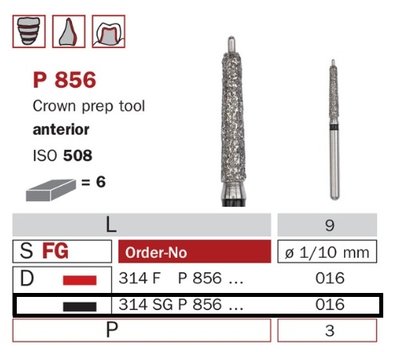 Diaswiss P 856 černá, 6ks/balení - 016 mm