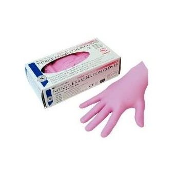 HS-rukavice nitril nepudrované Bubble Gum růžové XS 100 ks