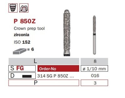 Diaswiss P 850Z černá, 6ks/balení - 016 mm