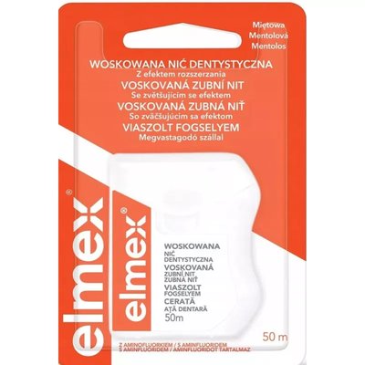ELMEX nić dentystyczna woskowana 50m