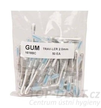 GUM Trav-ler mezizubní kartáčky 2,0 mm (šedé), 50ks