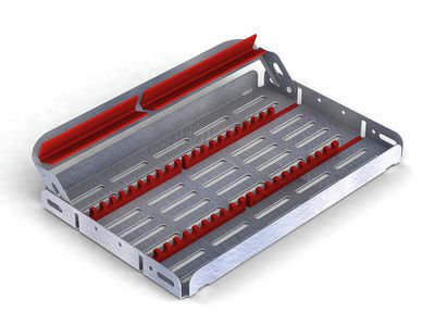 Nerezová kazeta EASY TRAY 28x18x2,5cm, červená
