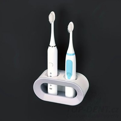 Nástěnný držák na elektrické kartáčky, 1 ks (bílá+šedá)