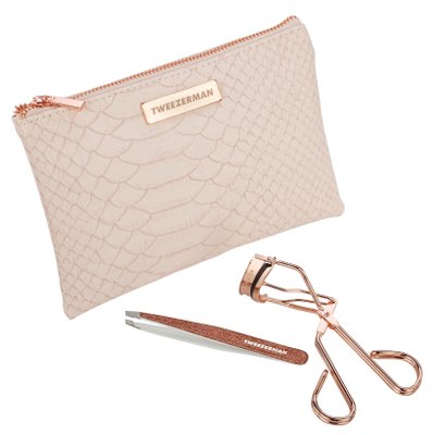 Tweezerman SPARKLE & SHINE Set kleštičky a pinzeta ve světle růžové taštičce