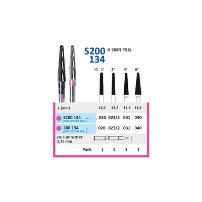 HORICO Fréza Tvrdokovová Kónus Zakulacený ISO 031 Růžová Jemná 1ks