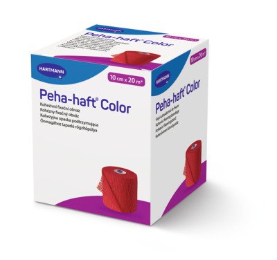 Peha-haft Color elastické fixační obinadlo červené 10 cm × 20 m