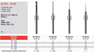Edenta Lab N1.R2C.-N1.R2. - CAD/CAM nástroje pre Amann Girrbach - 1 ks
