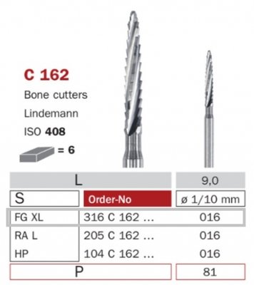 Diaswiss Lindemann FG XL C162, 6ks/balení - 016 mm