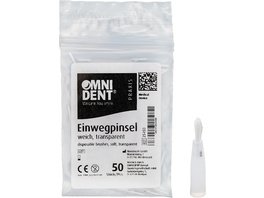 Einwegpinsel - Packung 50 Stück transparent, Haar weiß, weich