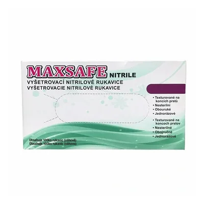 Vyšetřovací rukavice Maxsafe nitril, nepudrované, barva mentolová, 100 ks - L