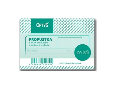 Propustka, 100 listů