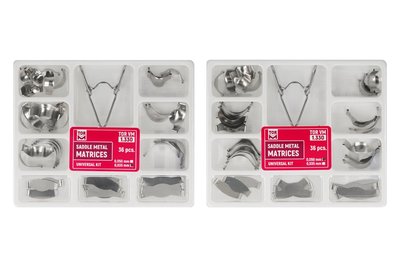 Matryce siodłowe Universal Kit 36 szt. TOR VM - grubość 0,035 mm