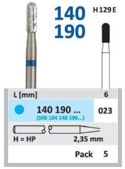 HORICO tvrdokovová fréza - valček zaoblený 2,3 mm