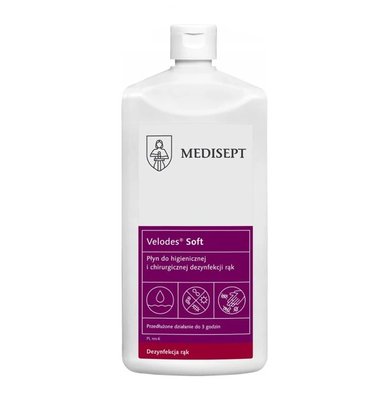 Velodes Soft 0,5l Płyn do higienicznej i chirurgicznej dezynfekcji rąk