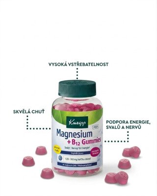 Kneipp doplněk stravy Magnesium + B12 gumové želé 60 ks